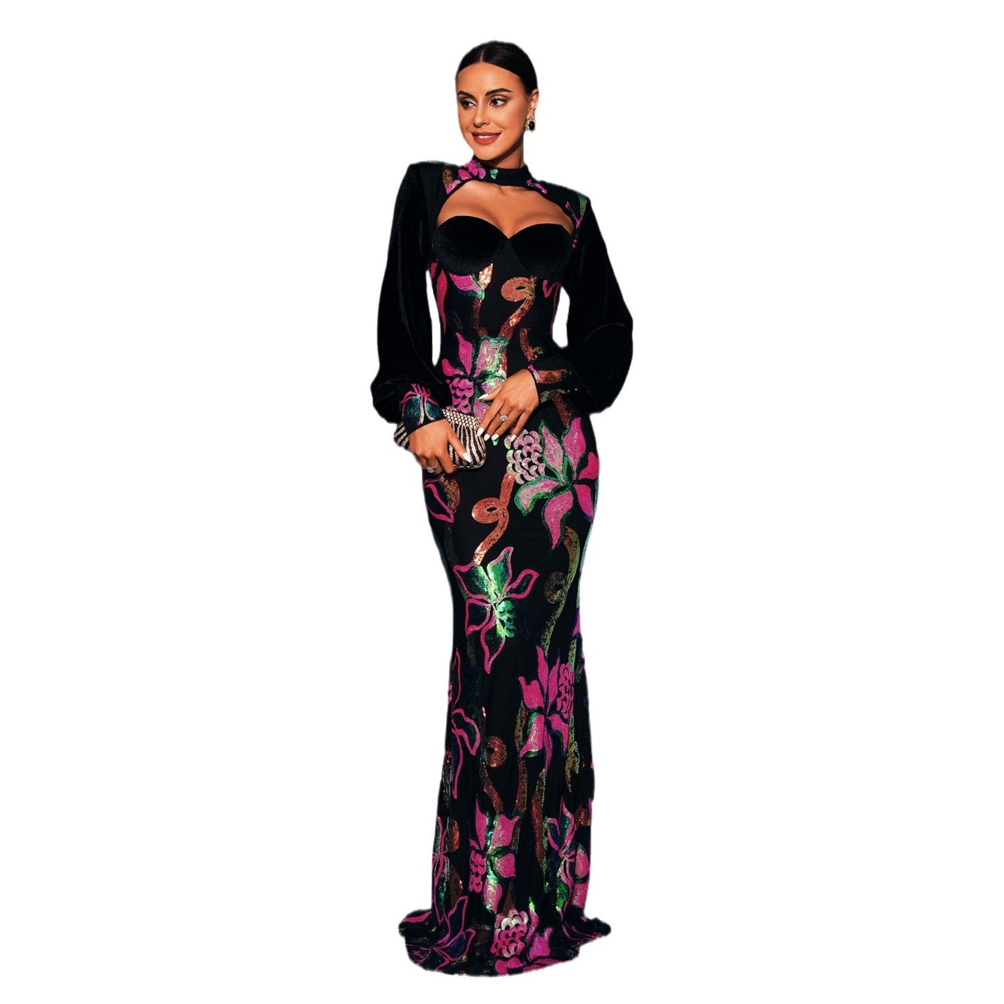 Long Sequined Glam Evening Dress ✨