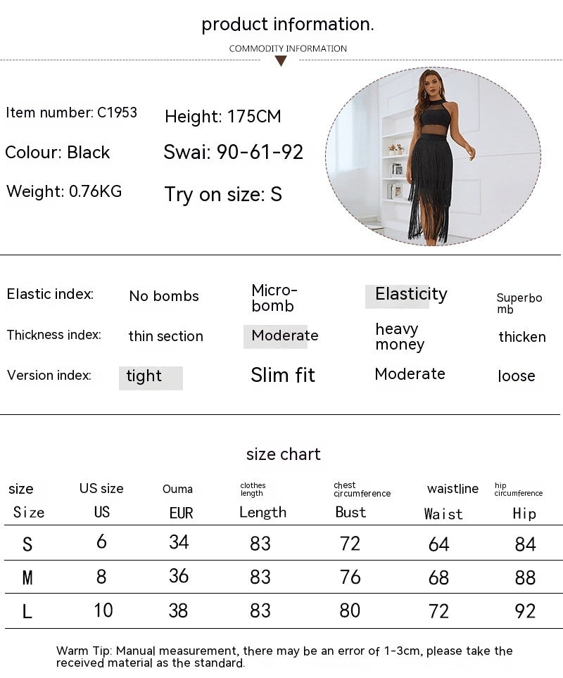 High-Grade Bandage Tassel Dress 🇫🇷 French-Inspired Fit