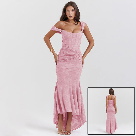 Purple Off-Shoulder Ruched Bodycon Party Dress 💜